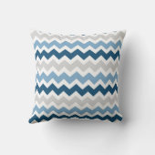 ブルーグレーのシェブロンのモノグラムの装飾的な枕 クッション (裏面)