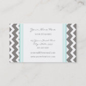 ブルーグレーのシェブロンのレトロの名刺 名刺 (裏面)