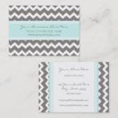 ブルーグレーのシェブロンのレトロの名刺 名刺 (正面/裏面)