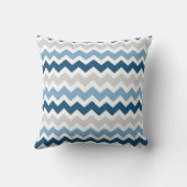 ブルーグレーのシェブロンの装飾的な枕 クッション (裏面)