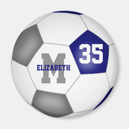 ブルーグレーのスクールカラーのサッカーチームの贈り物 マグネット