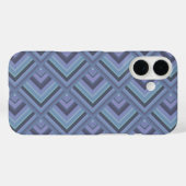 ブルーグレーのストライプスケールパターン Case-Mate iPhoneケース (裏面 (横))