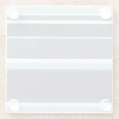 ブルーグレーのストライプ ガラスコースター