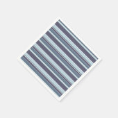 ブルーグレーのストライプ スタンダードカクテルナプキン (角)