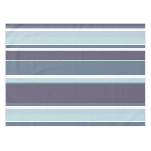 ブルーグレーのストライプ テーブルクロス (正面(横))