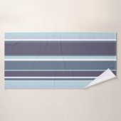 ブルーグレーのストライプ バスタオル (バスタオル)