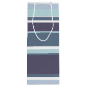 ブルーグレーのストライプ ワインギフトバッグ (裏面)