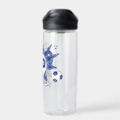 ブルーグレーのスポーツルームのデカールのサッカーボールの吹き出し ウォーターボトル (背面)