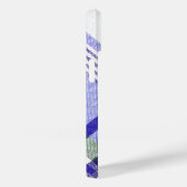 ブルーグレーのタータンチェック格子縞の箱 Case-Mate iPhoneケース (裏面 / 右)