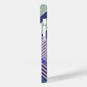 ブルーグレーのタータンチェック格子縞の箱 Case-Mate iPhoneケース (裏面 / 左)