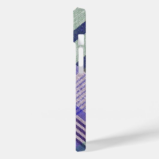 ブルーグレーのタータンチェック格子縞の箱 Case-Mate iPhoneケース (裏面 / 左)