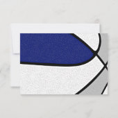 ブルーグレーのチームカラーバスケットボールの誕生日 招待状 (裏面)