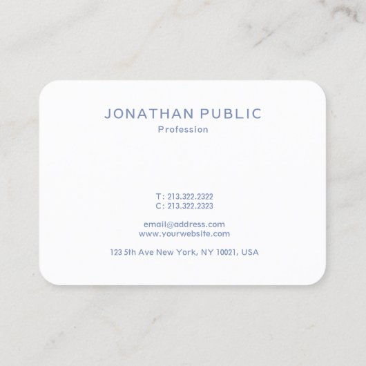 ブルーグレーのモダンでミニマルで粋でシンプルな平野 名刺 (裏面)