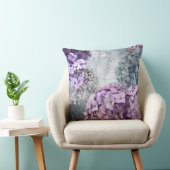 ブルーグレーのヴィンテージの花のアジサイの花模様 クッション (椅子)