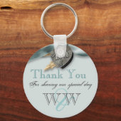 ブルーグレーの国のハート結婚ズ キーホルダー (正面)