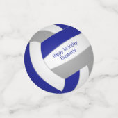 ブルーグレーの女の子の男の子バレーボールチームパーティー コンフェッティ (スモール正面)