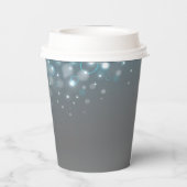 ブルーグレーの泡カスタムウェディング 紙コップ (裏面)