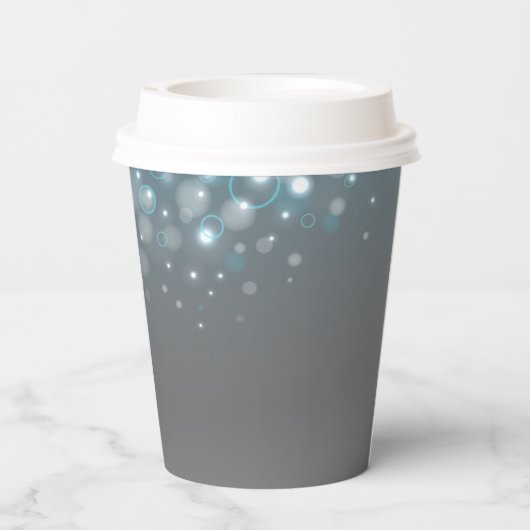 ブルーグレーの泡カスタムウェディング 紙コップ (裏面)