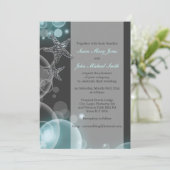 ブルーグレーの結婚式の婚約記念日 招待状 (スタンド正面)