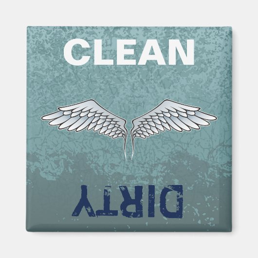 ブルーグレーの翼磁石 マグネット (正面)