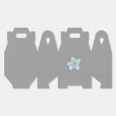 ブルーグレーの花のベビーシャワー フェイバーボックス (見開き)