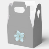 ブルーグレーの花のベビーシャワー フェイバーボックス (見開き)