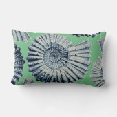 ブルーグレーの螺線形の貝殻の海緑 ランバークッション (裏面)