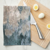 ブルーグレーの装飾抽象芸術アートワーク キッチンタオル (四つ折り)