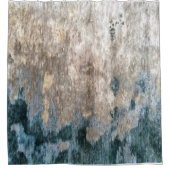 ブルーグレーの装飾抽象芸術アートワーク シャワーカーテン (正面)