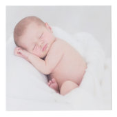 ブルーグレーの誕生Statsの男の赤ちゃんの記念品の写真 フォトキューブ (右)