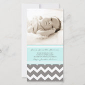 ブルーグレーはベビーシャワーの写真カード感謝していしています サンキューカード (正面)