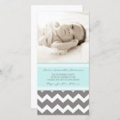 ブルーグレーはベビーシャワーの写真カード感謝していしています サンキューカード (正面/裏面)