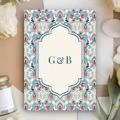 ブルーグレーイカットアナンドカラジシーク結婚ズ 招待状