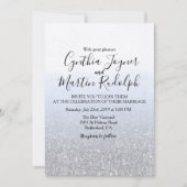 ブルーグレーウォーターカラー結婚式招待状 招待状 (正面)