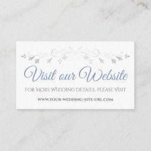 ブルーグレーエレガントな結婚式の訪問Webサイトカード エンクロージャーカード