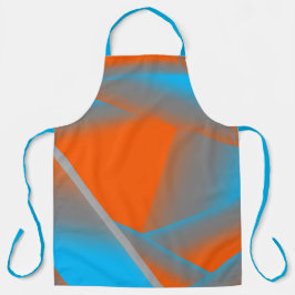 ブルーグレーオレンジグラデーション幾何学的抽象芸術アート エプロン