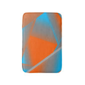 ブルーグレーオレンジグラデーション幾何学的抽象芸術アート バスマット (正面縦)