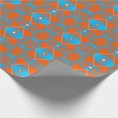 ブルーグレーオレンジグラデーション幾何学的抽象芸術アート ラッピングペーパー (角)