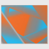 ブルーグレーオレンジグラデーション幾何学的抽象芸術アート ラッピングペーパー (フラット)
