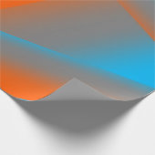 ブルーグレーオレンジグラデーション幾何学的抽象芸術アート ラッピングペーパー (角)
