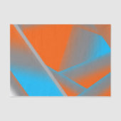 ブルーグレーオレンジグラデーション幾何学的抽象芸術アート 薄葉紙 (正面)