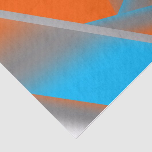 ブルーグレーオレンジグラデーション幾何学的抽象芸術アート 薄葉紙 (詳細)