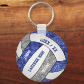 ブルーグレーガーリーバレーボール学校マスコット名 キーホルダー (正面)