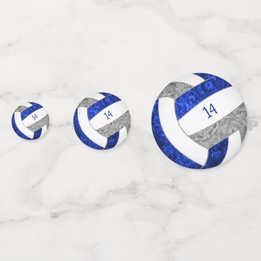 ブルーグレーガーリーバレーボール誕生日パーティー コンフェッティ (裏面)