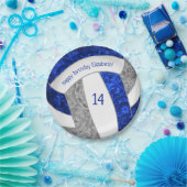 ブルーグレーガーリーバレーボール誕生日パーティー ペーパープレート (パーティー)