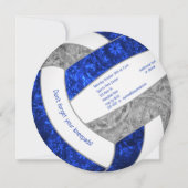 ブルーグレーガーリーバレーボール誕生日パーティー 案内状 (裏面)