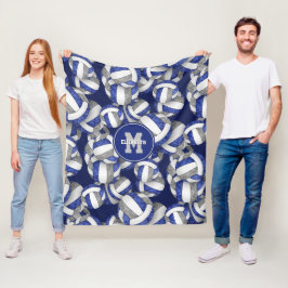 ブルーグレーガーリーレーバレーボールチームの色 フリースブランケット