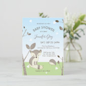 ブルーグレーキツネヘッジホッグボーイベビーシャワー招待状 (スタンド正面)