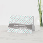 ブルーグレーサークル従業員記念日カード カード (正面)