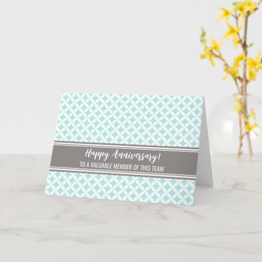 ブルーグレーサークル従業員記念日カード カード (黄色い花)